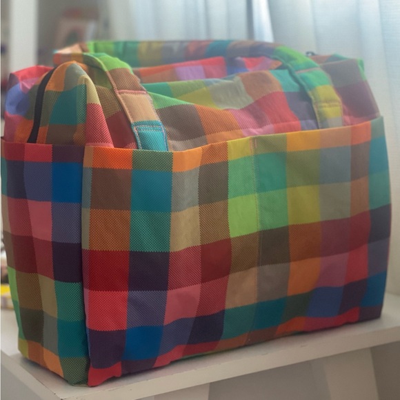 BAGGU Handbags - BAGGU Madras Small Cloud Carry On Bag (Urban Outfitters Exclusive)